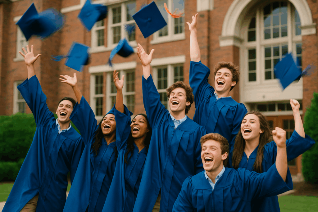 Image of joyful high school graduation celebration (AI generated)