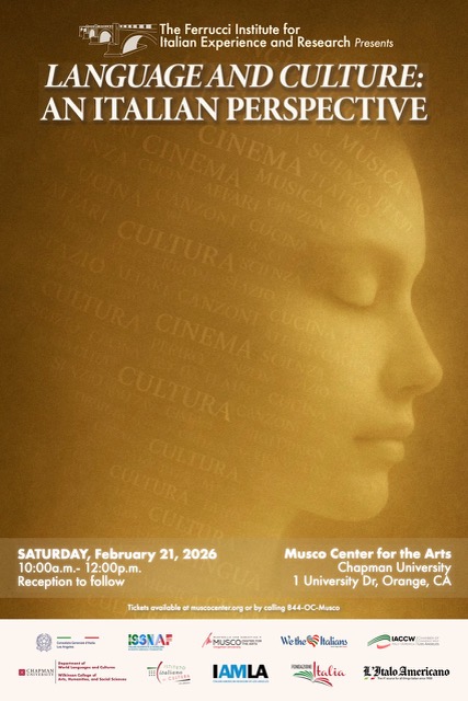 Chapman University “Language and Culture: An Italian Perspective” event billboard image